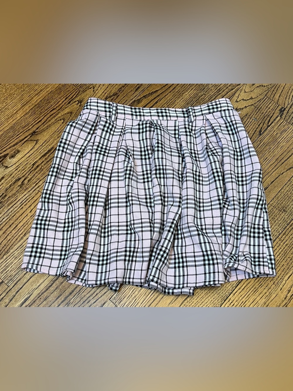 Hot Topic Preppy Punk Pink Black Goth Plaid Pleated Mini Skirt Women's Sz Medium